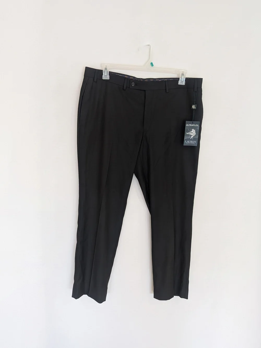 NWT Lauren Ralph Lauren UltraFlex Black Dress Pants 38x30 Stretch Trousers